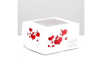 Коробка 4 капкейка Любовь - это счастье