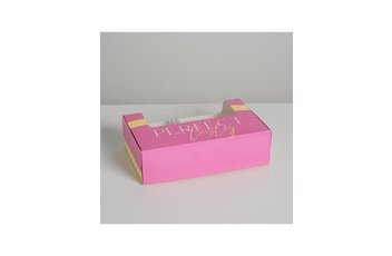 Коробка 5 эклеров розовая 