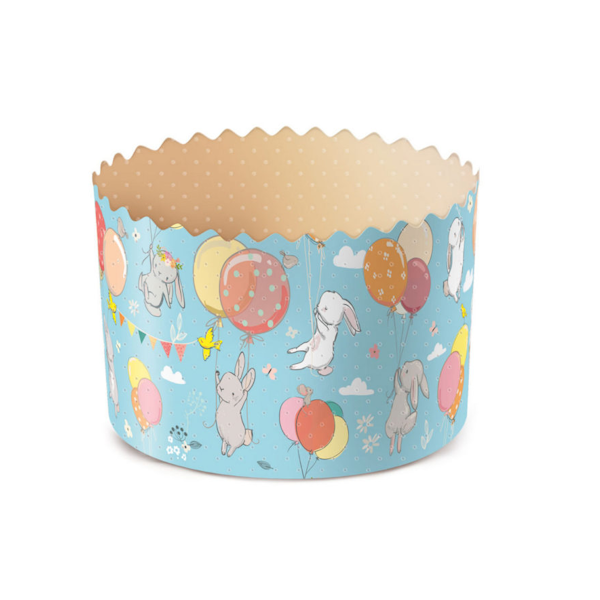 Форма кулич Зайцы на шарах 7*8,5см