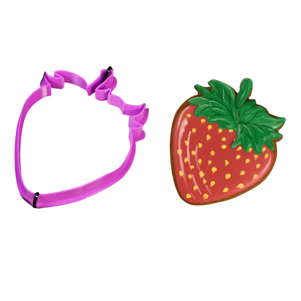 Вырубка пластиковая "Клубничка" ягодка 11 см