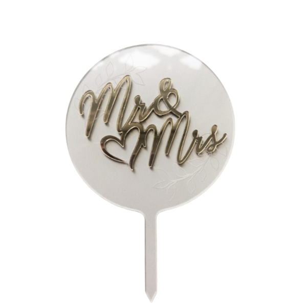 Топпер акрил прозрачный Mr & Mrs (рза151)