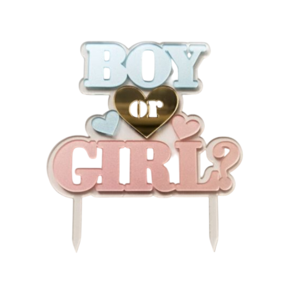 Топпер акрил прозрачный Boy or Girl (рза159)