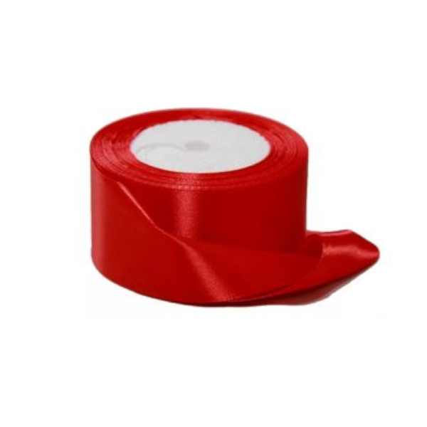 Лента атласная "Красная" 5см х 22 м