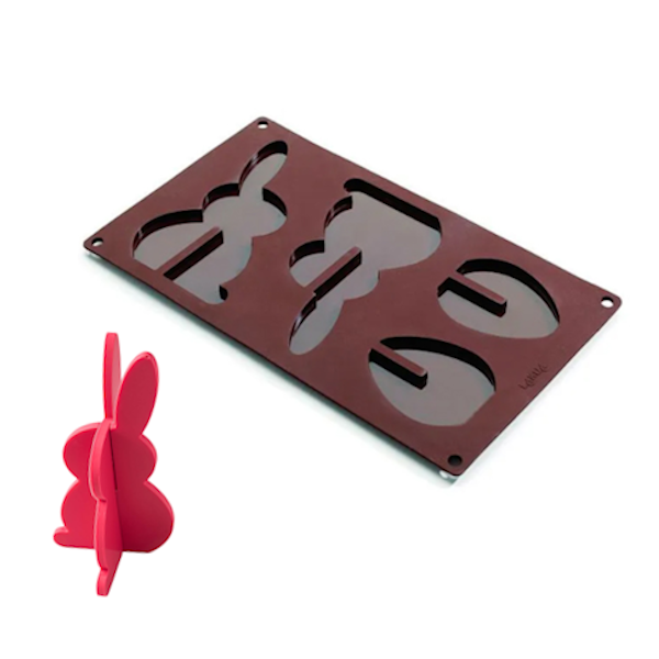 Форма силикон Пасхальный Кролик и яйцо 3Д