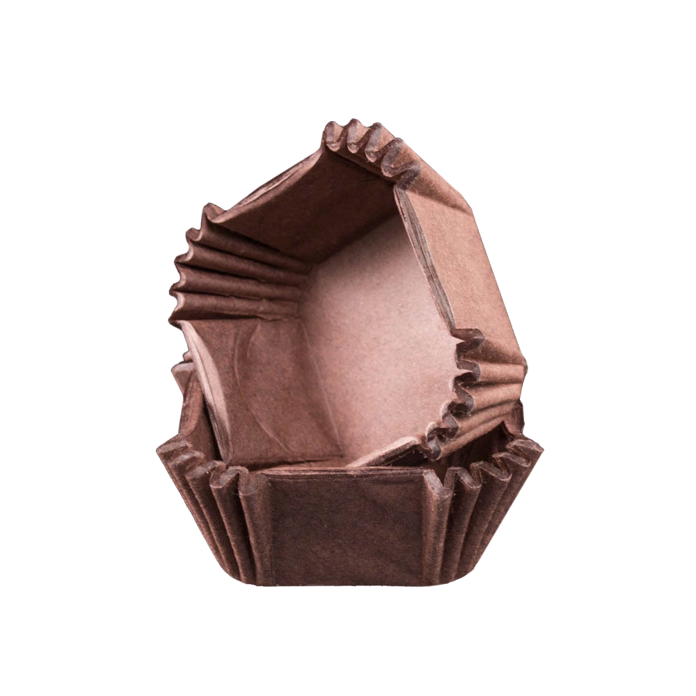 Капсулы для конфет Коричневые квадрат 35*35мм (100шт)