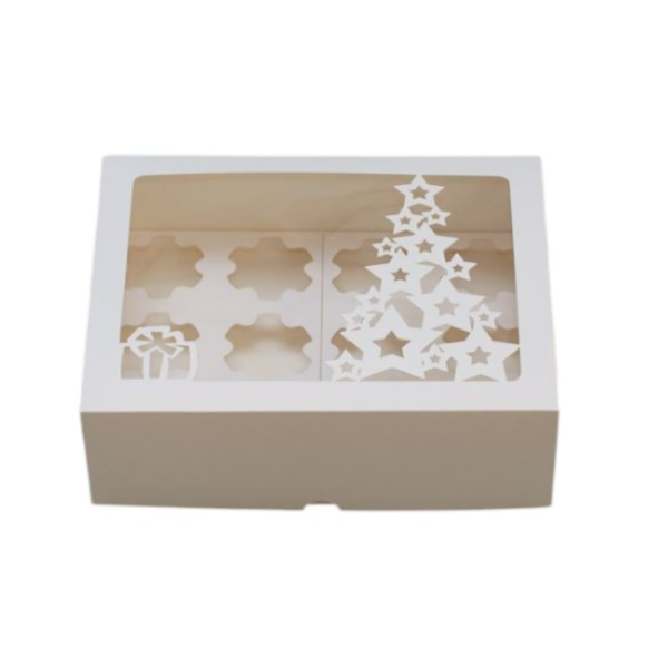 Коробка 12 капкейков Ёлочка