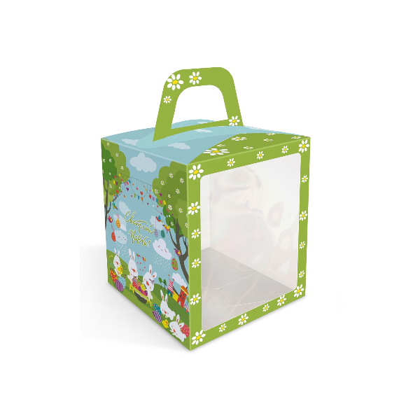 Коробка кулич "Пасха кролики" 15*15*18см