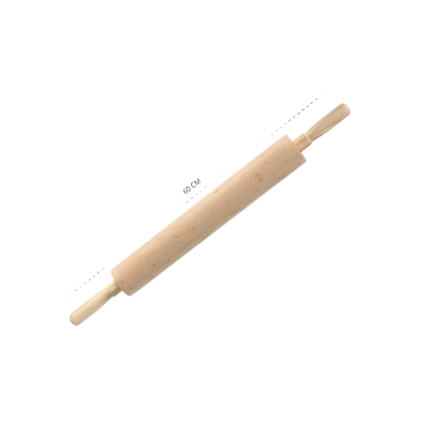 Скалка дерево с вращающейся ручкой 60*6см