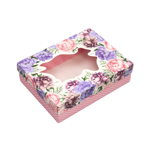 Коробка подарочная Пионы 32*24*9см (окно)