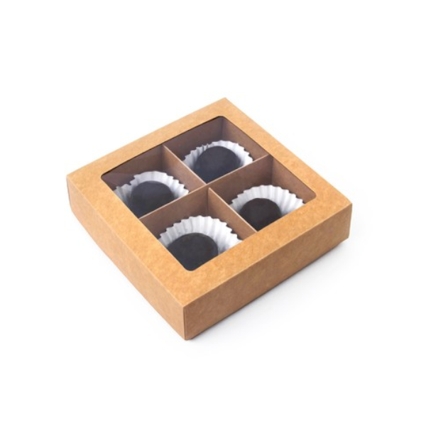 Коробка 4 конфеты Крафт (10шт)