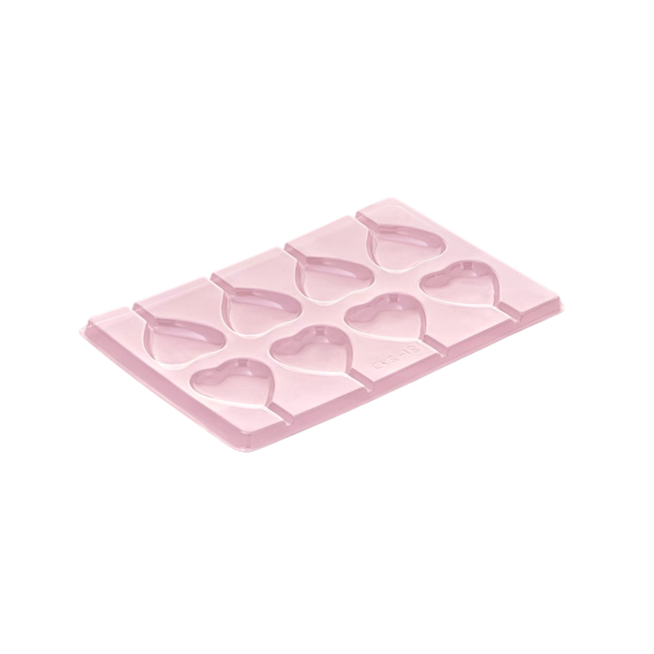 Форма пластик для шоколада Сердце на ножке 8 ячеек