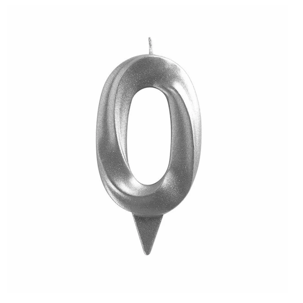 Свеча Серебро Цифра 0