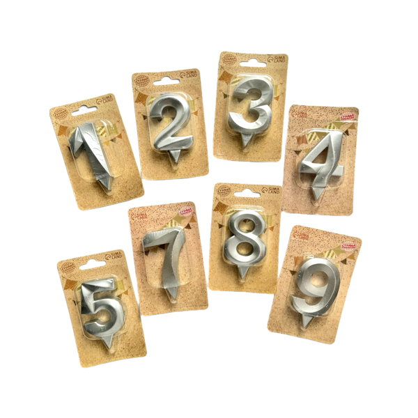 Свеча Серебро Цифра 7