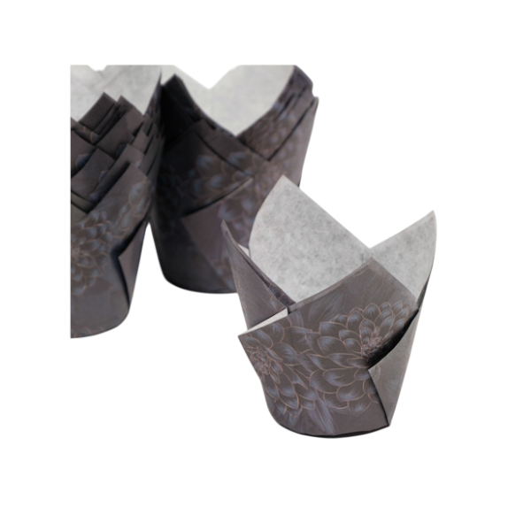 Капсула тюльпан Чёрный для капкейка 1шт