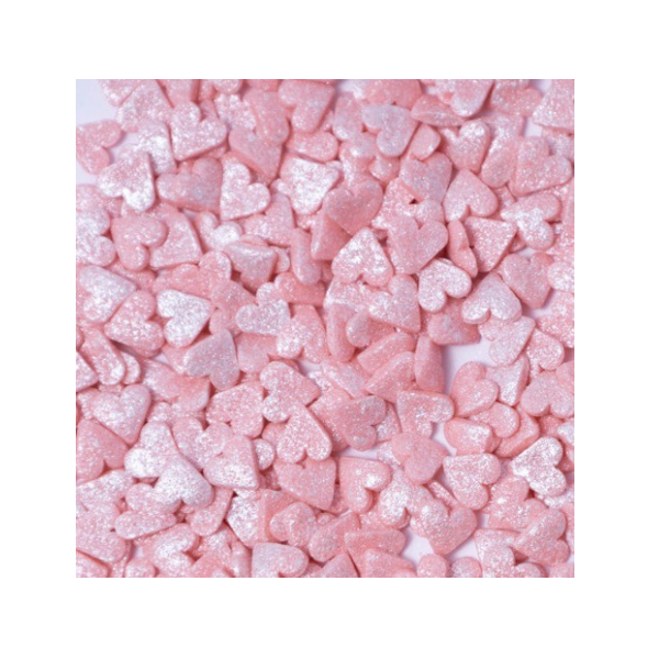 Посыпка "Сердечки перламутровые розовые" 50 гр.