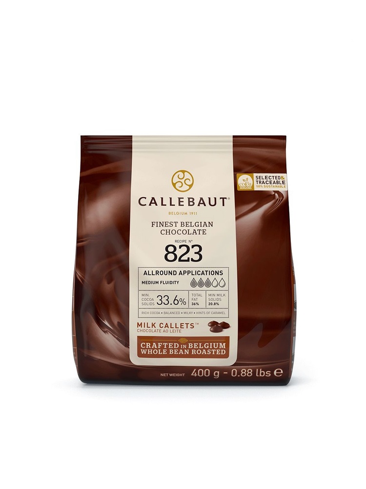 Шоколад молочный 33,6% Callebaut 400 гр (упак)