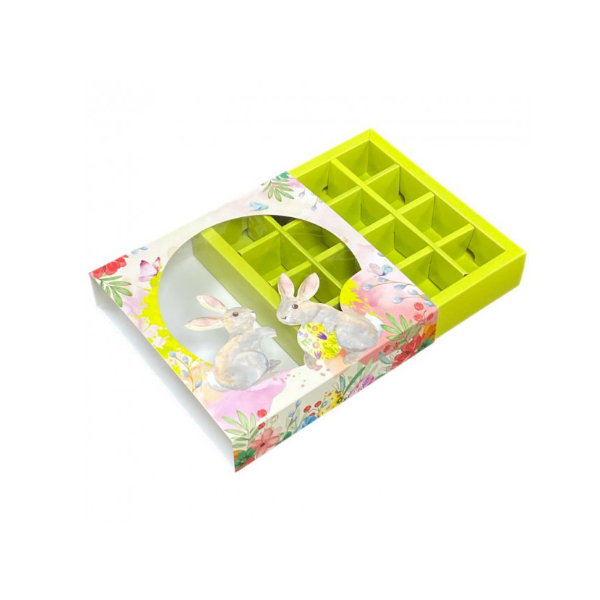 Коробка 16 конфет Пасхальные зайчата