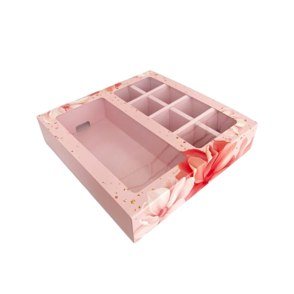 Коробка 8 конфет + Плитка ПИОНЫ