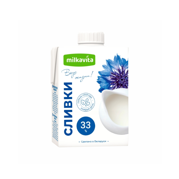 Сливки натуральные Милкавита 33% 0,5 л