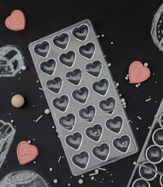 Форма поликарбонат для конфет Сердце 21 ячейка