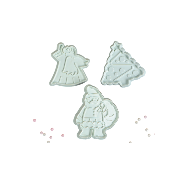 Набор вырубок с оттиском Новый год 3 шт (7 см)