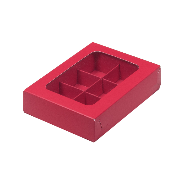 Коробка 6 конфет Красная