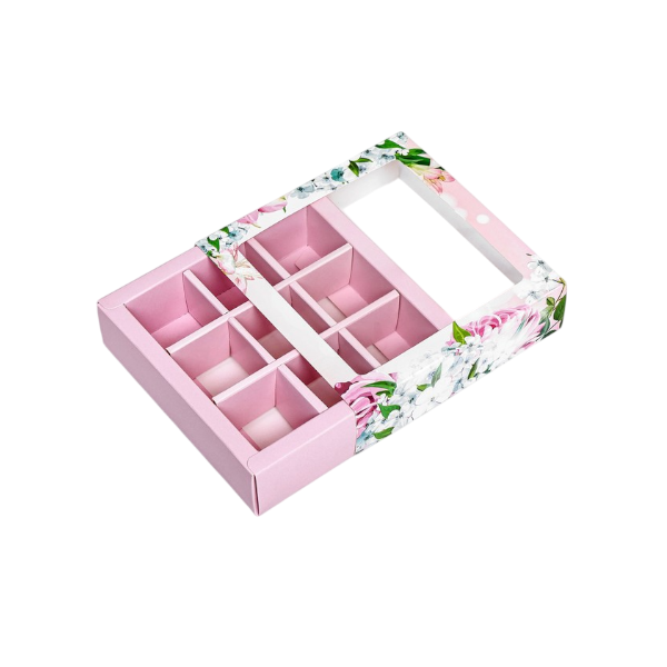 Коробка 9 конфет Цветы