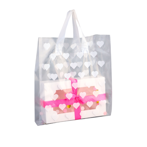 Пакет с ручками Сердечки 30×37+10см