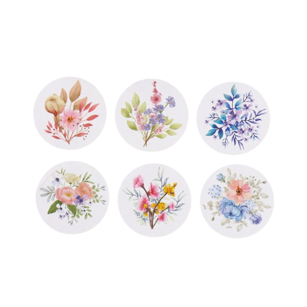 Наклейки Цветочные букеты 252шт d 2,5см