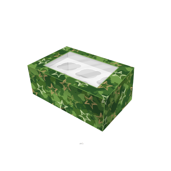 Коробка 6 капкейков Мужская (камуфляж)