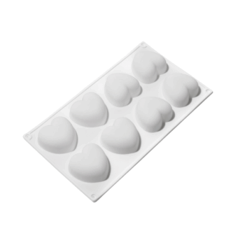 Форма силикон Сердечки 8 ячеек (пирожные)