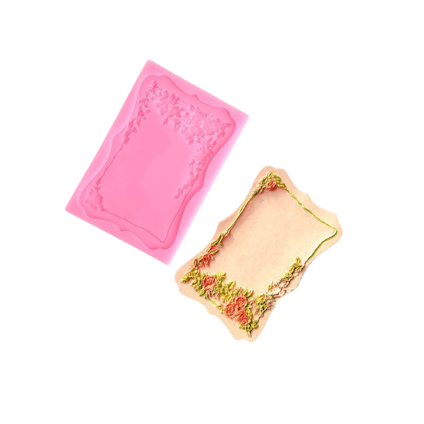 Молд Рамка (с цветами) 15 х 11 см