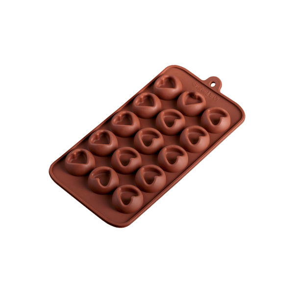 Форма силикон для шоколада Сердце с начинкой