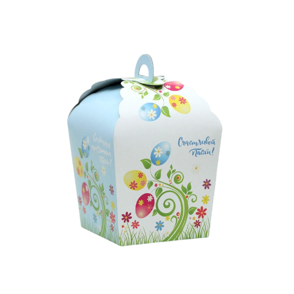 Коробка кулич "Пасх яйца на веточке" 17*17*26см