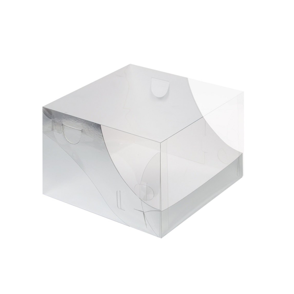 Коробка торт Серебро 20,5-20,5-14 см