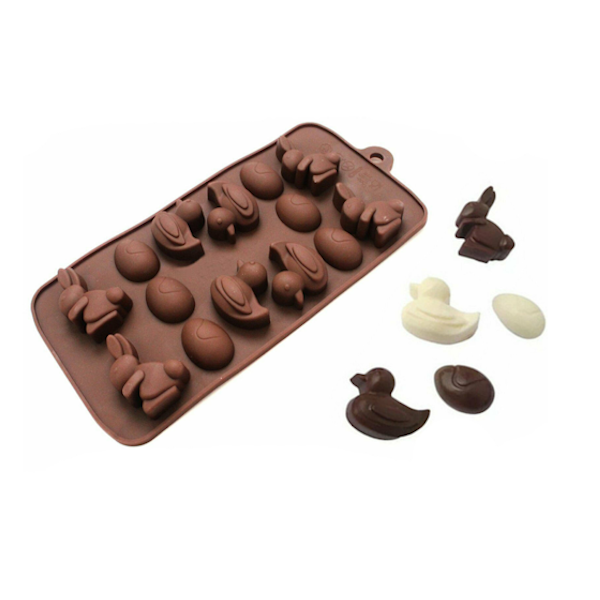 Форма силикон для шоколада Утки, Зайчики