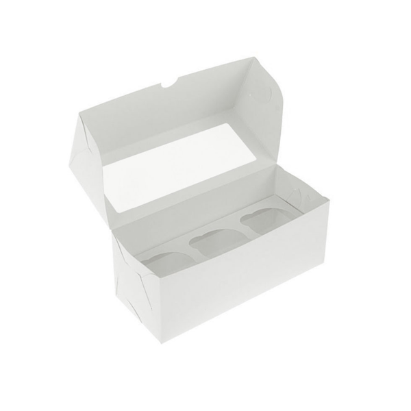 Коробка 3 капкейка БЕЛАЯ