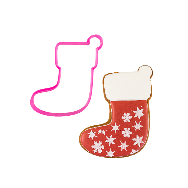 Вырубка пластиковая "Рождественский носок" 8см