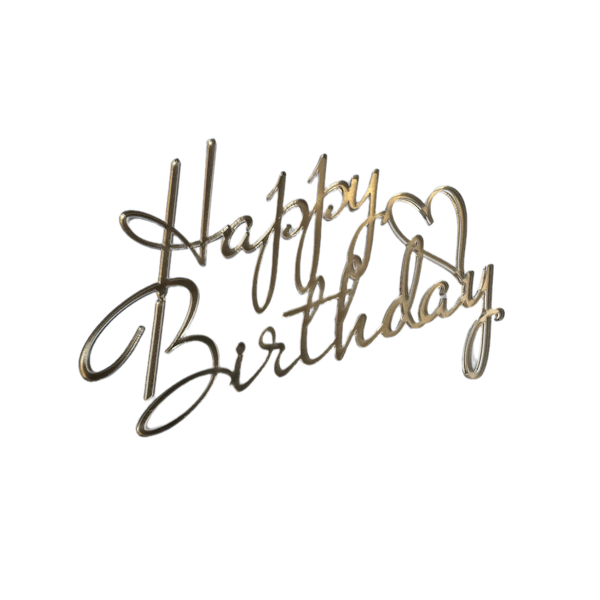 Топпер-бенто Happy Birthday золотой В23