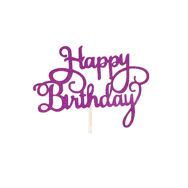 Топпер Happy Birthday розовый (фольга)