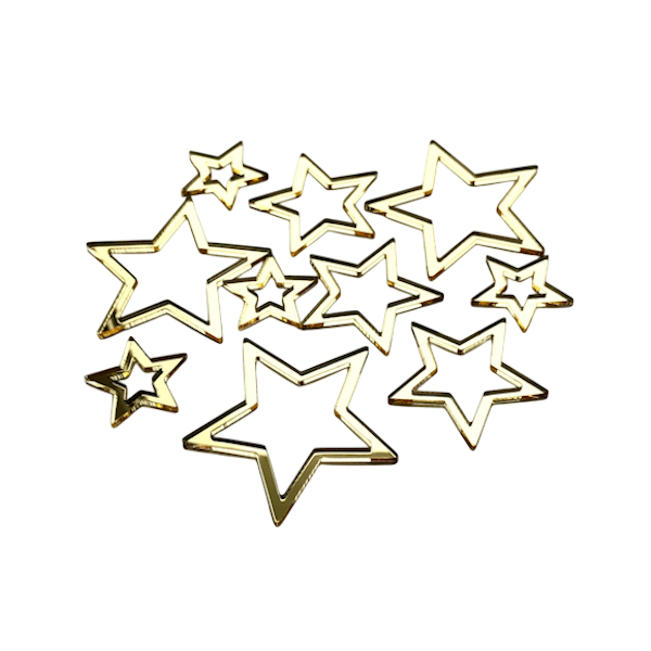Набор топперов Звезды золотые 10шт (зн011)