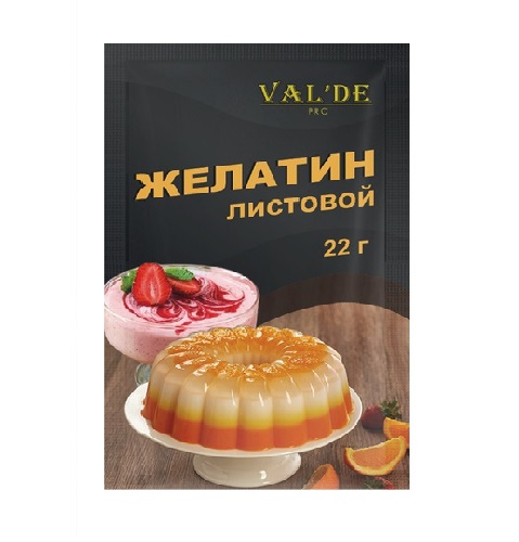 Желатин Val'de листовой 22 г (упак)