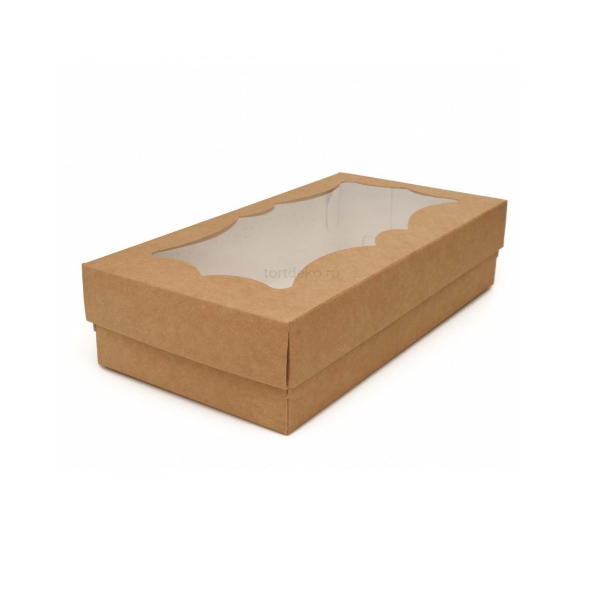 Коробка макарон Крафт 21*11*5,5см (2 ряда)