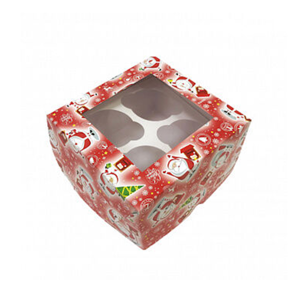 Коробка 4 капкейка Новогодняя почта