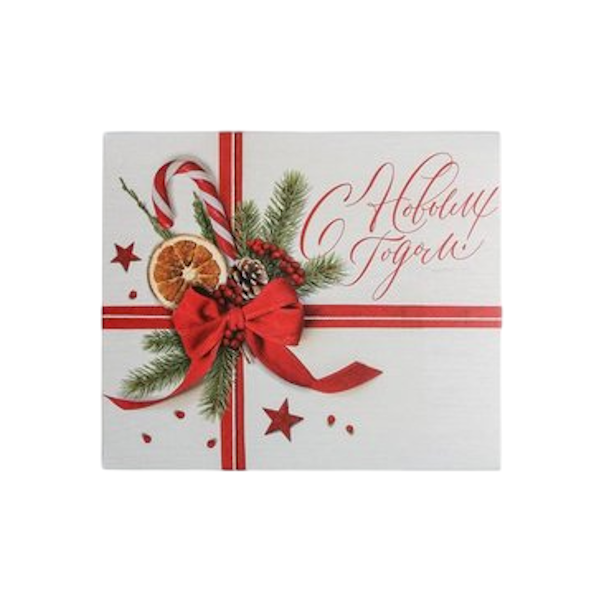 Коробка Новогодний бант 20-17-6 см