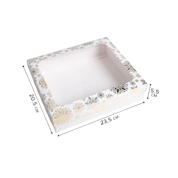 Коробка Снежинки 23.5*20.5*5.5 см (3 шт)