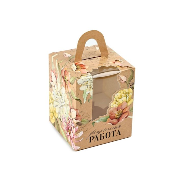 Коробка 1 капкейк Ручная работа