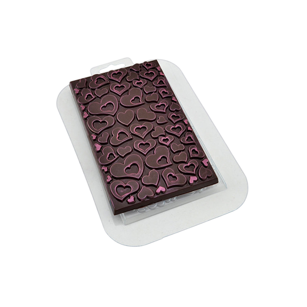Форма пластик для шоко плитки В сердечках