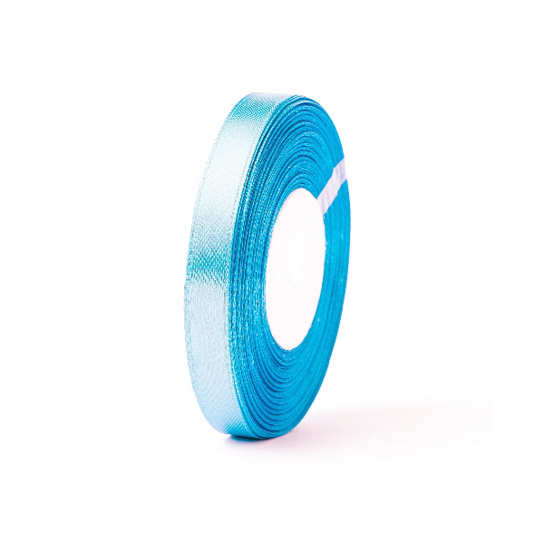 Лента атласная "Голубая" 1см х 23м