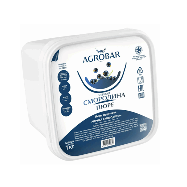 Пюре замороженное Чёрная смородина Агробар 1 кг